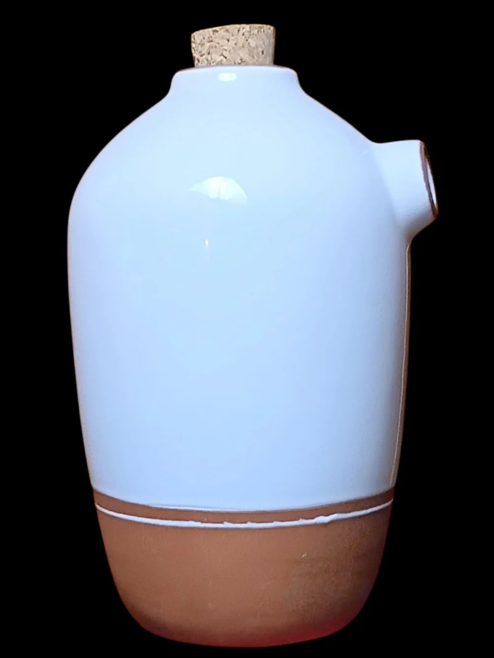 Mud Pie Tuscan Olive Oil Bottle Dispenser Ceramic Terracotta Cork Stopper